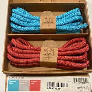 Allbirds Runner Laces in Woohoo Blue and Riotous Red NIB  Replacement Shoe Accs